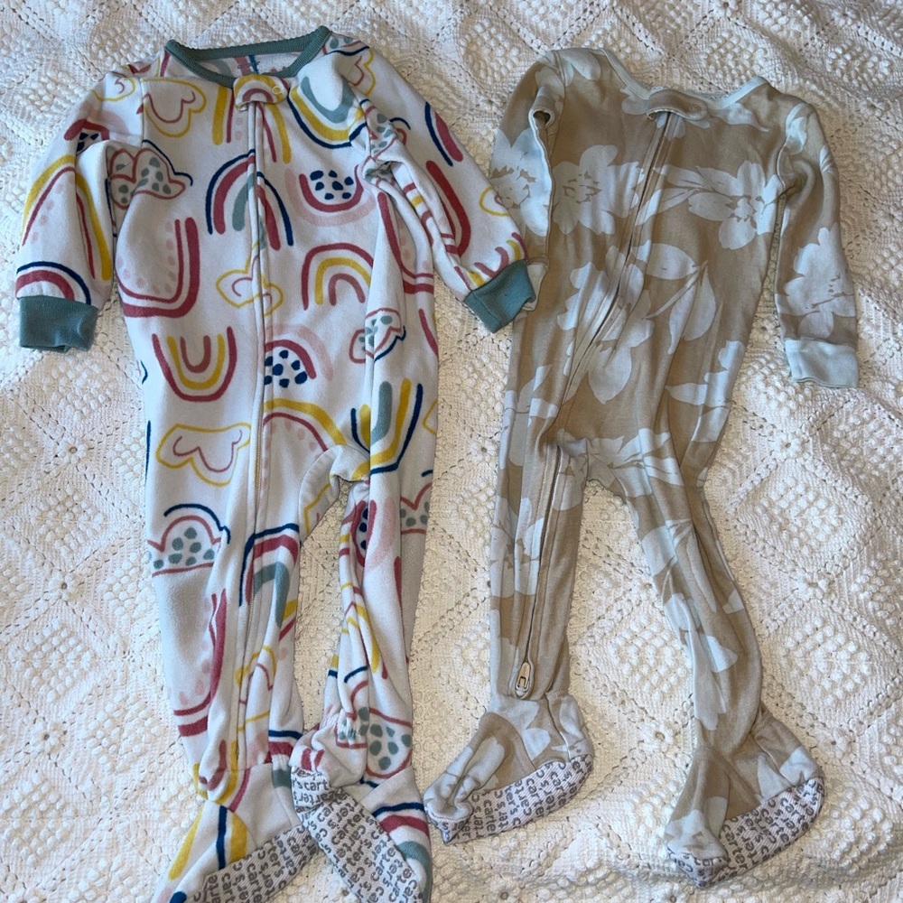 Carter's Rainbow and Floral Kids Pajama Set